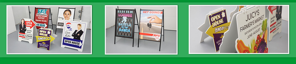 Showcase of A-frame Sign Stands, Sandwich Boards & Sidewalk Signs